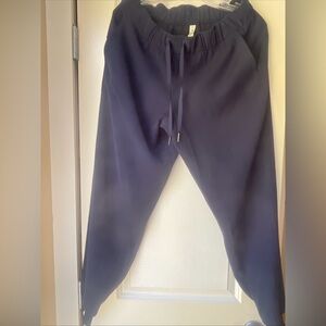 Lululemon High Rise Jogger Pants Stretch Pockets Nylon Logo  Navy Women’s Sz 10
